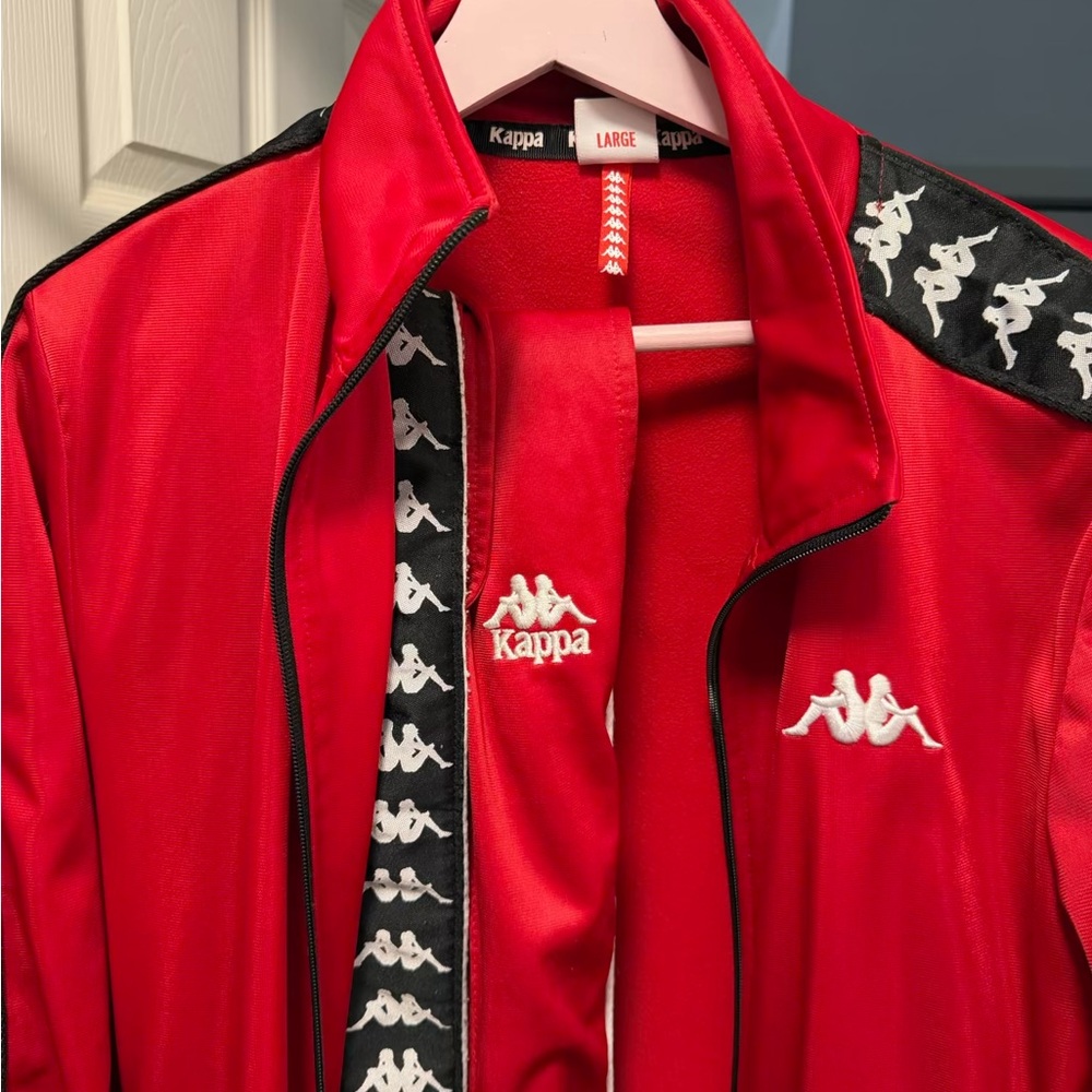 Kappa Red and Black Logo Track Jacket